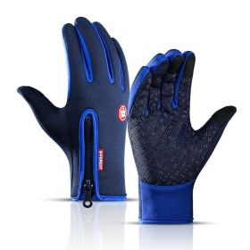 Hot Winter Gloves For Men Women Touchscreen Warm Outdoor Cycling Driving Motorcycle Cold Gloves Windproof Non-Slip Womens Gloves (Gloves Size: L, Color1: Dark Blue)