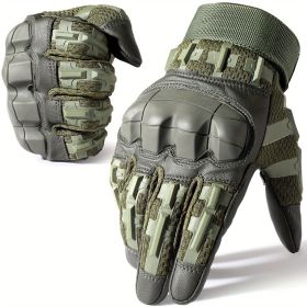 Tactical Gloves for Men - Touch Screen, Non-Slip, Full Finger Protection for Shooting, Airsoft, Military, Paintball, Motorcycle, Cycling, Hunting (Color1: Green, size: S)