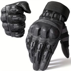 Tactical Gloves for Men - Touch Screen, Non-Slip, Full Finger Protection for Shooting, Airsoft, Military, Paintball, Motorcycle, Cycling, Hunting (Color1: Black, size: S)