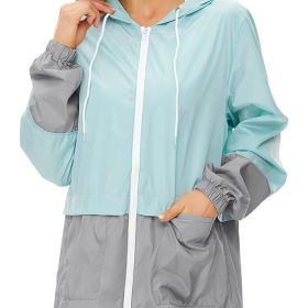 Women's Outwear Women Rain Coats Lightweight Waterproof Outdoor Rain Jacket (Color1: light blue, size: S(4))