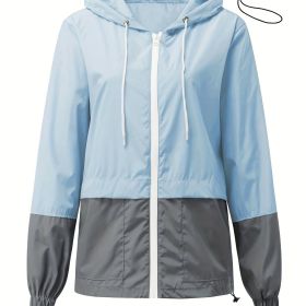 Women's Outwear Women Rain Coats Lightweight Waterproof Outdoor Rain Jacket (Color1: Sky Blue, size: M(6))