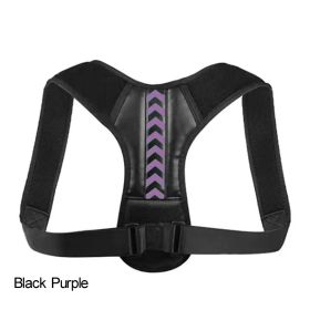Adjustable Back Shoulder Posture Corrector Belt For Clavicle Spine Support Body Reshape Pain Relief From Neck; Back And Shoulder ( Buy A Size Up (Color1: Black Purple, size: XL(80-120KG))