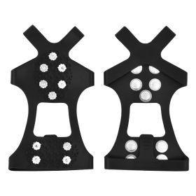 Ice Snow Grips Cleats For Shoes And Boots; Traction Cleat For Winter Outdoor Fishing; Mountaineering (Color1: Black, size: XL)
