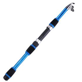 Sougayilang Travel Telescopic Fishing Rod Glass Fiber Fishing Pole (Color1: Blue)