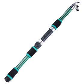 Sougayilang Travel Telescopic Fishing Rod Glass Fiber Fishing Pole (Color1: Green)