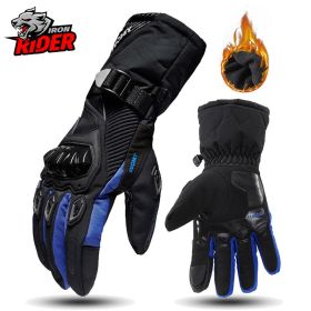 Motorcycle Gloves Windproof Waterproof Guantes Moto Men Motorbike Riding Gloves Touch Screen Moto Motocross Gloves Winter (Color1: WP-02 Blue Gloves, size: XXL)