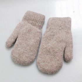 Women Winter Keep Warm Plush Gloves Elasticity Soft Full Fingers Mittens Imitation Rabbit Fur Knitted Girls Fashion Gloves (Gloves Size: One Size, Color1: Camel)
