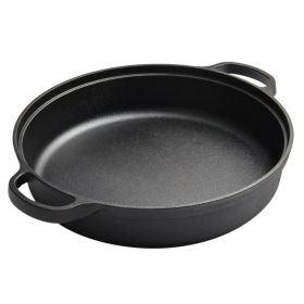 Cast Iron Cooking Pot for Restaurant Kitchen Skillet Camping Cooker (Pot Diameter: 22cm, Color1: As pic show)