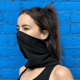 Hemless Neck Gaiter Face Mask for Fishing & Outdoor Activities (Color1: Black)