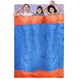 3 People Sleeping Bag for Adult Kids Lightweight Water Resistant Camping Cotton Liner Cold Warm Weather Indoor Outdoor Use 3 Season with Sack for (Color1: 3-Person)