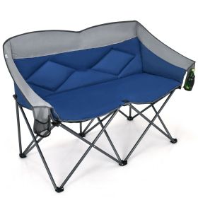 Folding Camping Chair with Bags and Padded Backrest (Color1: Blue)