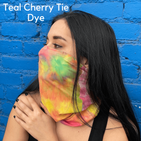 Sports Neck Gaiter Face Mask for Outdoor Activities (Color1: Teal Cherry Tie Die)