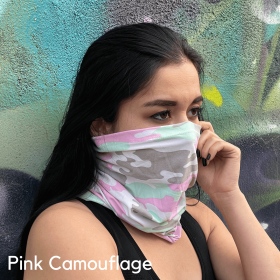 Sports Neck Gaiter Face Mask for Outdoor Activities (Color1: Pink Camouflage)