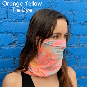 Sports Neck Gaiter Face Mask for Outdoor Activities (Color1: Orange Yellow Tie Dye)