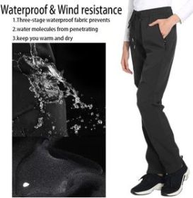 Womens Snow Ski Pants Waterproof Windproof Fleece Lined Warm Hiking Insulated Pants (size: XL)